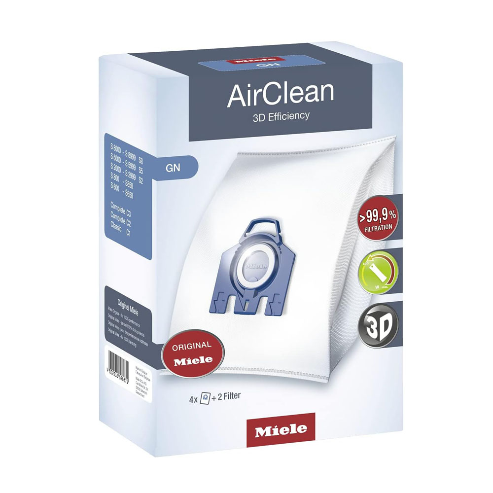 1-7.jpg Miele AirClean 3D GN Vacuum Cleaner Bags, White, 1 Box - Image 1